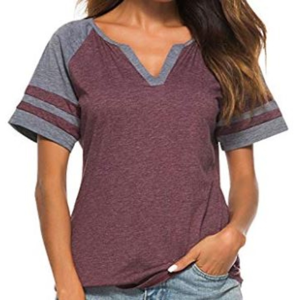 Summer Casual V Neck T-Shirt